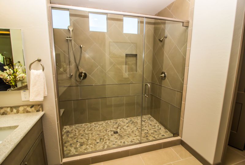 Open Concept Shower with Rain Shower Head